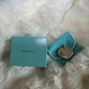 Tiffany & Co. Sterling Silver Heart Perfume Flask with Blue Pouch